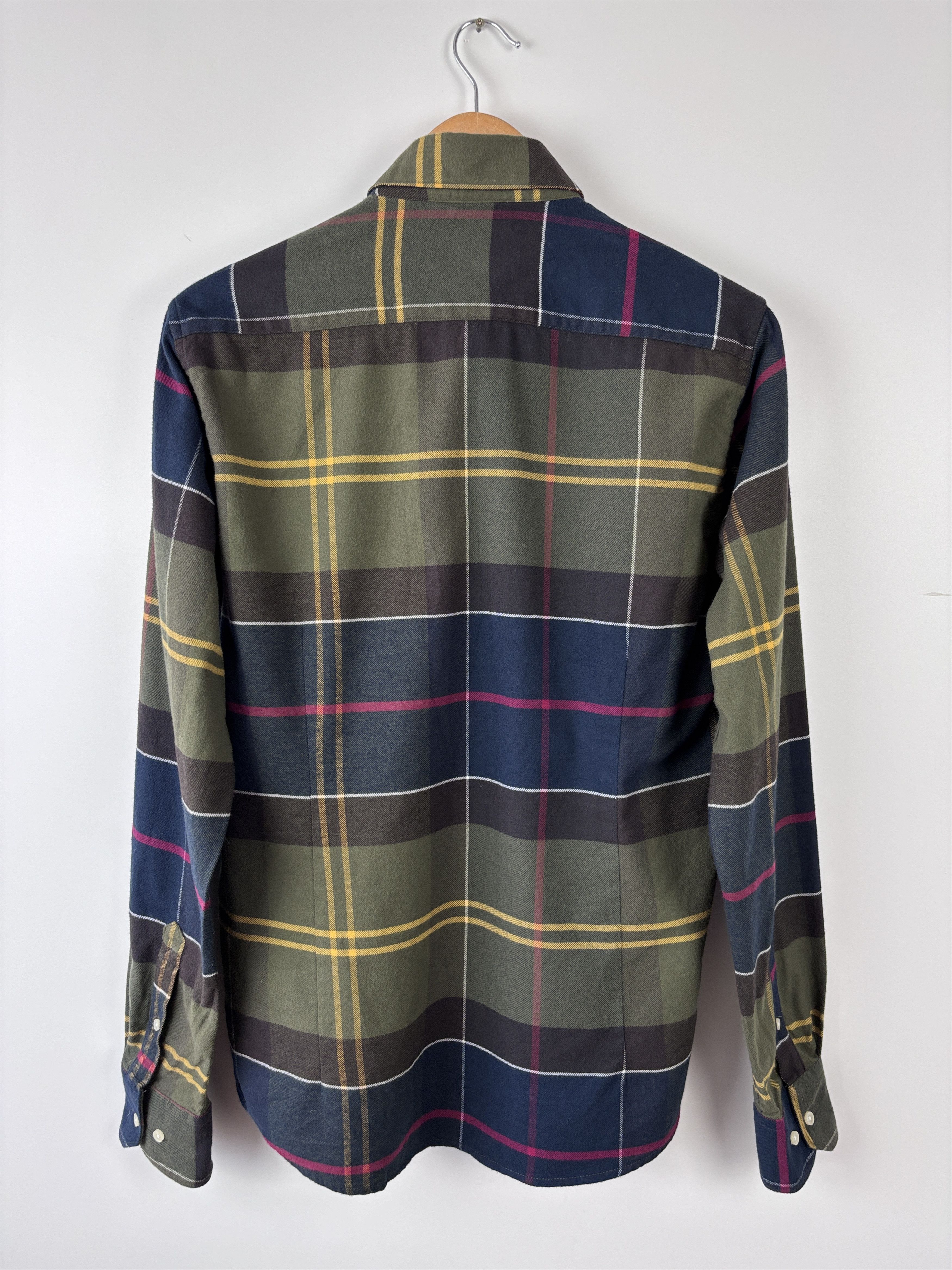 Barbour Barbour Flannel Button Down Plaid Shirt Tailored Fit Blue M Size US M / EU 48-50 / 2 - 4 Thumbnail
