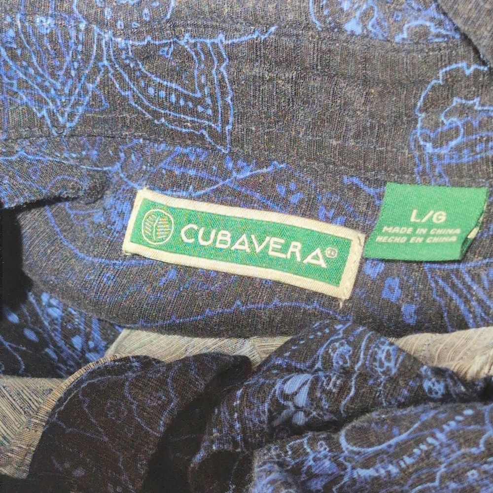 Cubavera Cubavera Sz L Navy Blue Paisley Casual Shirt Size US L / EU 52-54 / 3 - 5 Thumbnail