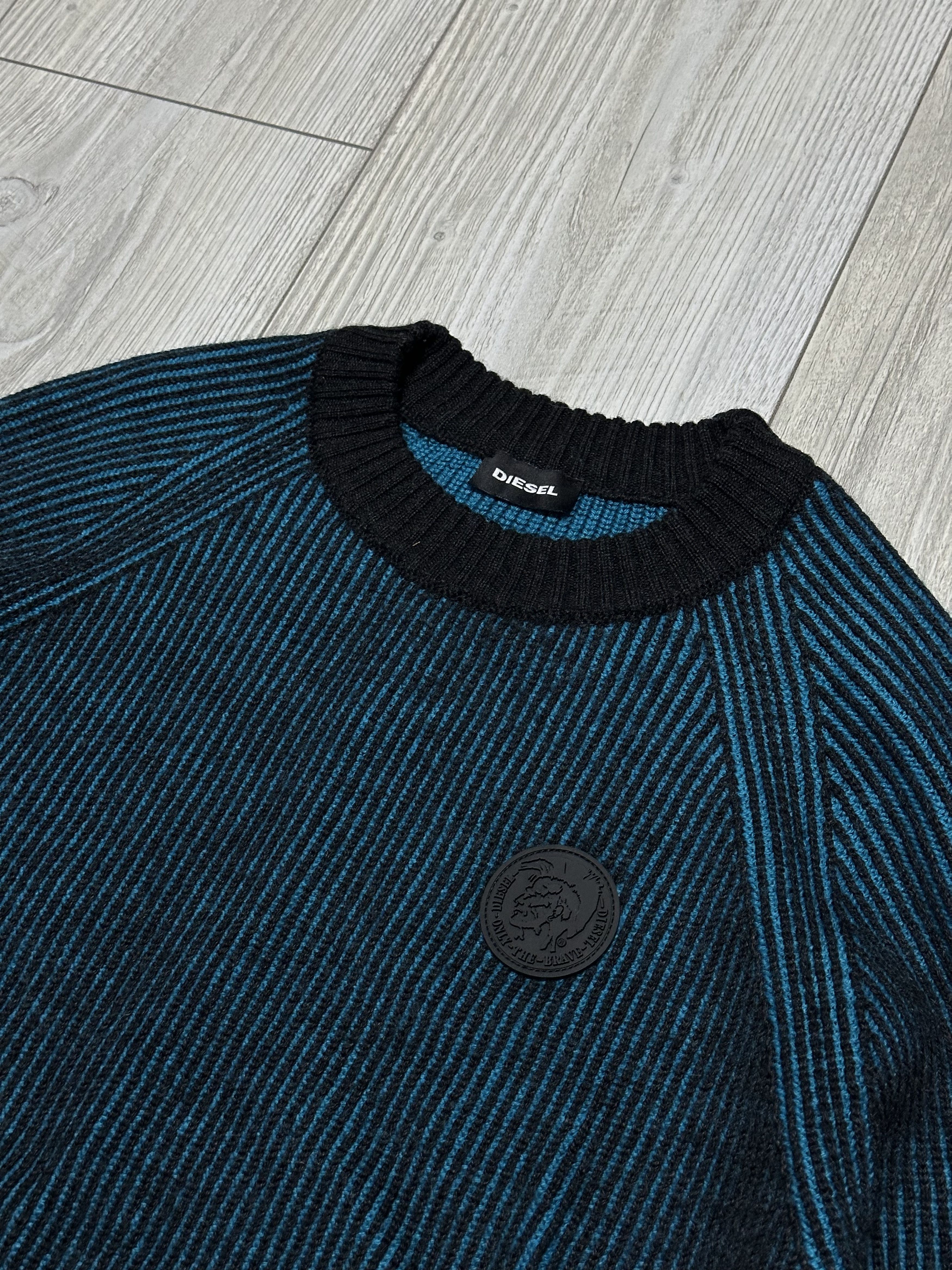 Diesel Diesel Blue Ribbed Sweater Jumper Tight Knit Wool K-Blend Size US S / EU 44-46 / 1 - 2 Thumbnail