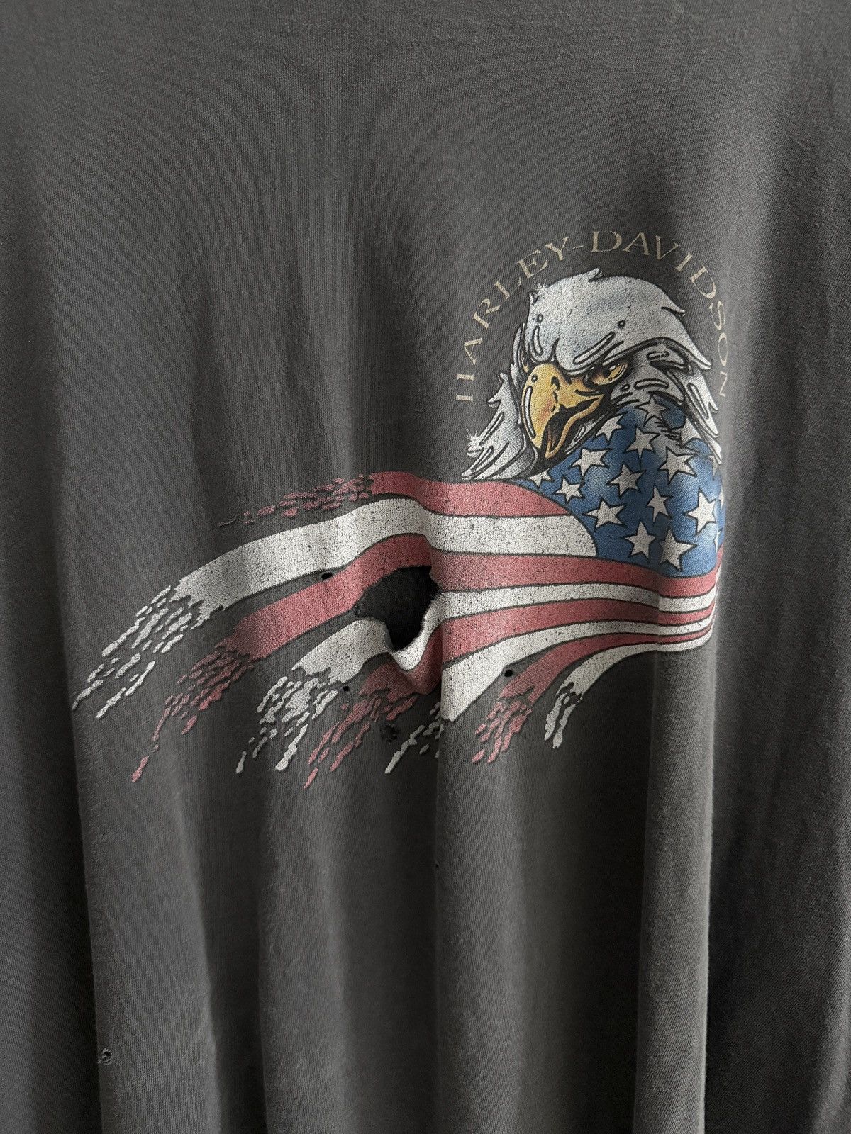 Harley Davidson RARE! 1990s Harley Davidson USA Eagle Distressed Tee Size US XXL / EU 58 / 5 - 3 Thumbnail