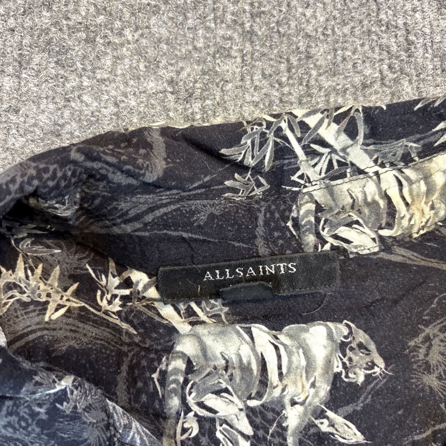 Allsaints AllSaints Shirt Dress Mini BLACK TIGERPRINT M Multicolor Leopard Blouson 3/4 Sleeve Belted Women Size M / US 6-8 / IT 42-44 - 3 Thumbnail