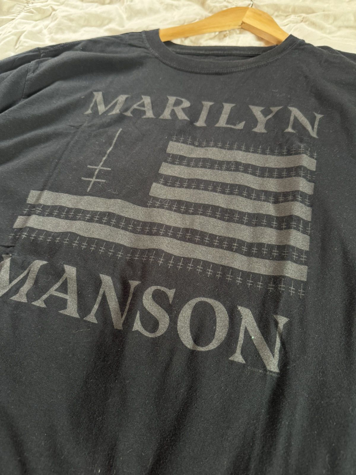Marilyn Manson Marilyn Manson black flag reflective tee Size US XL / EU 56 / 4 - 6 Thumbnail