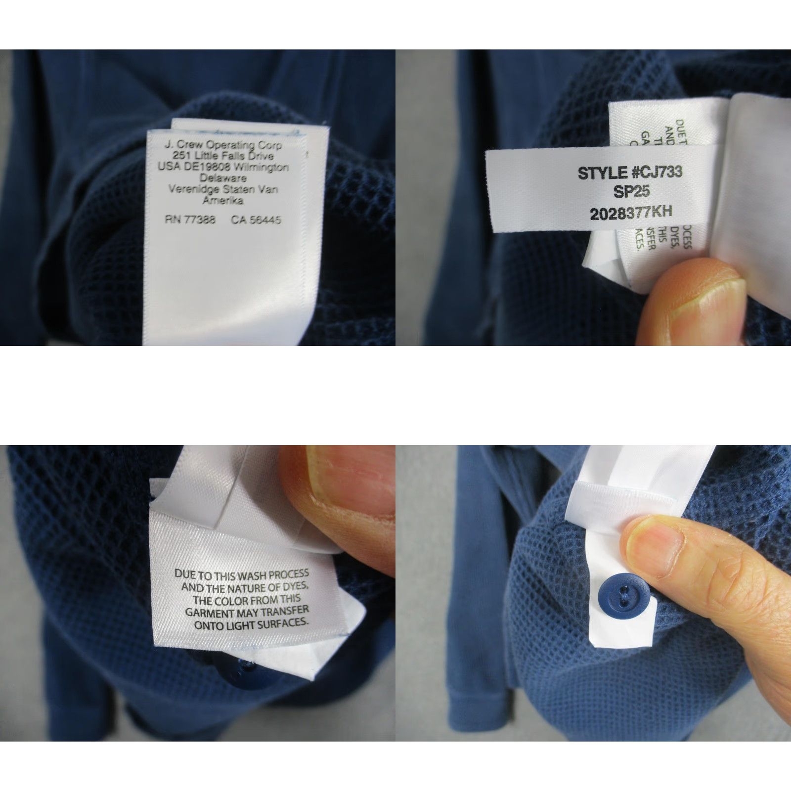 J.Crew J.Crew Oarsman Polo Shirt Mens Small Blue Waffle Knit Thermal Long Sleeve CJ733 Size US S / EU 44-46 / 1 - 8 Thumbnail