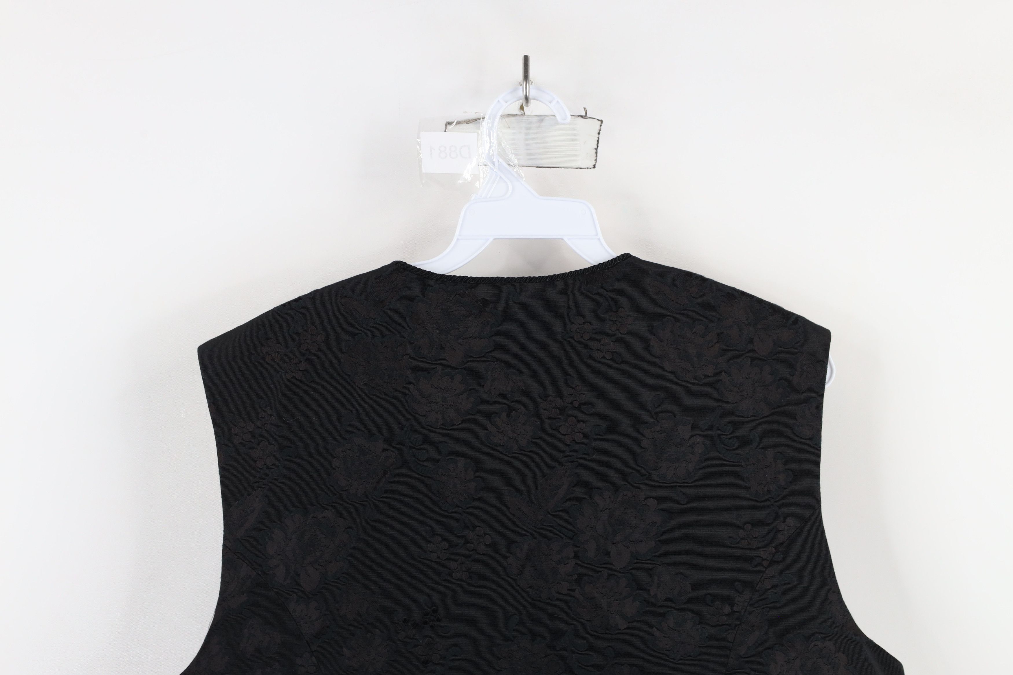 Vintage Vintage 90s Streetwear Lace Flower Suit Vest Jacket Black Size XXL / US 16-18 / IT 52-54 - 12 Thumbnail