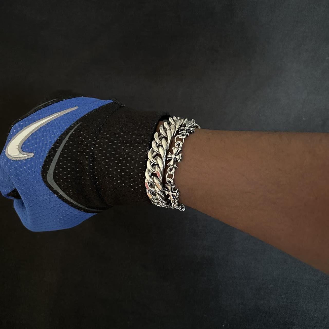 Vintage Vintage 2000s Style Silver Cross Hip Hop Punk Bracelet Size ONE SIZE - 3 Thumbnail