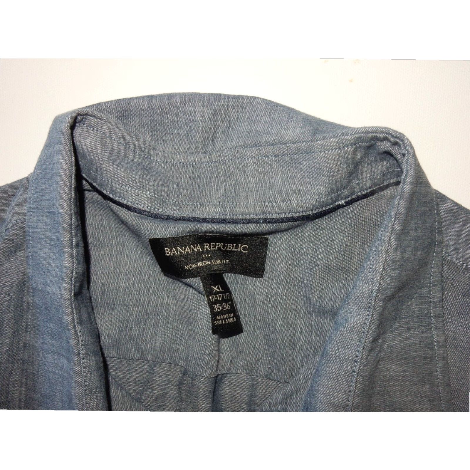 Banana Republic VINTAGE Banana Republic Slim Fit Men's Long Sleeve Button Front Shirt Blue XL Size US XL / EU 56 / 4 - 4 Thumbnail