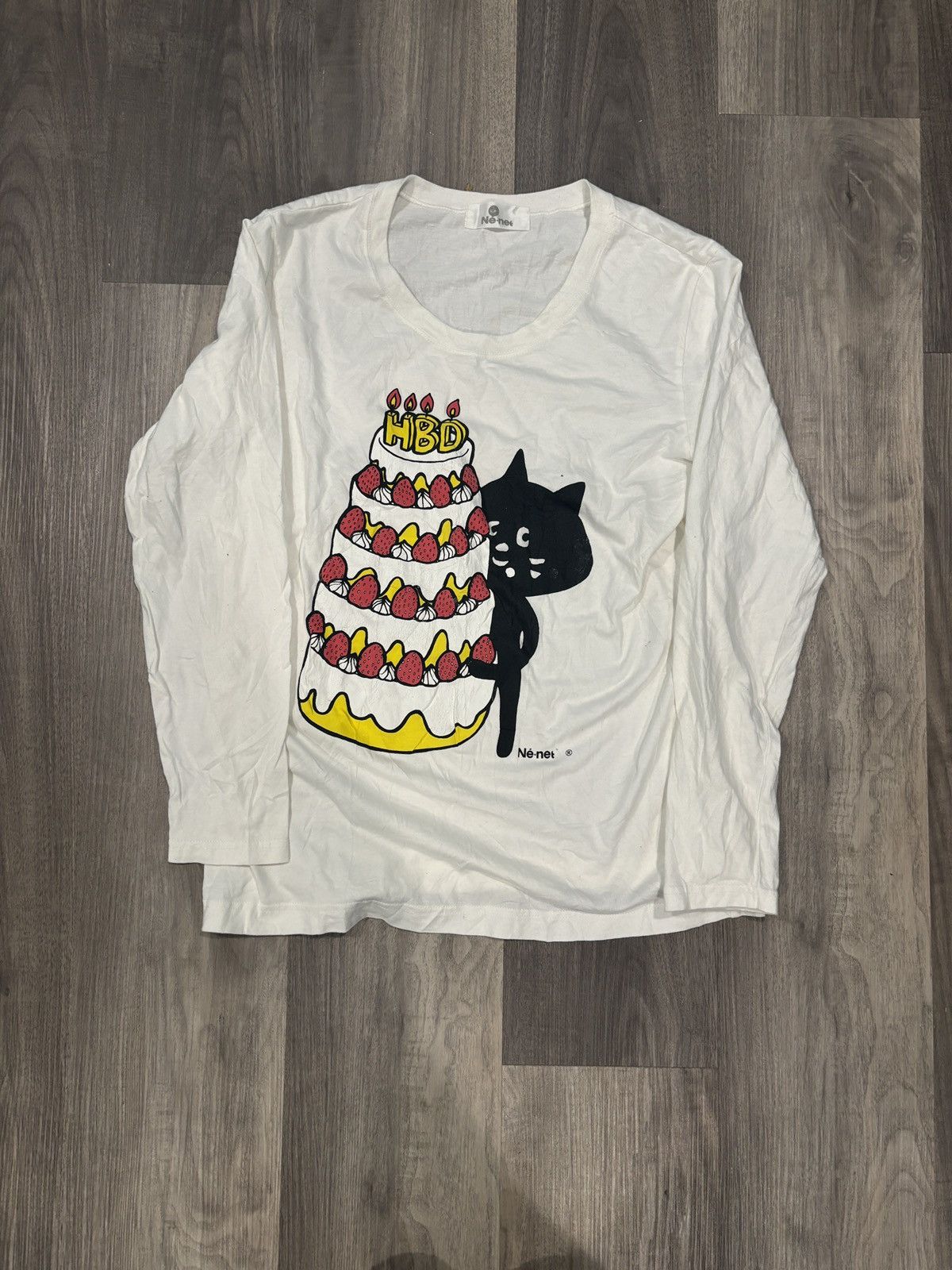 Issey Miyake × Ne-Net Ne-net birthday cat long sleeve tee