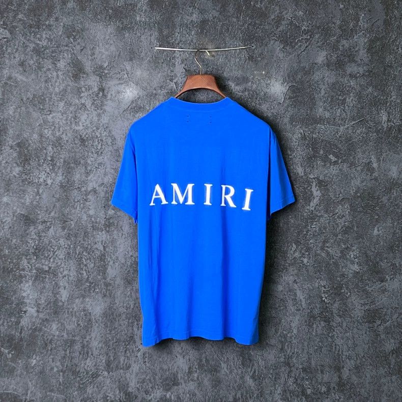 Amiri Amiri Blue Letter Printed Cotton Short Sleeve Size US M / EU 48-50 / 2 - 2 Thumbnail