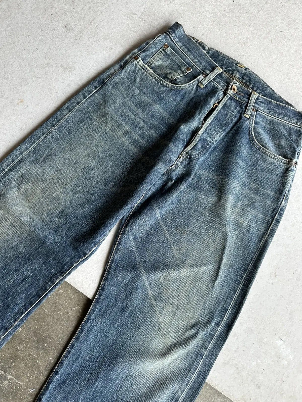 Self Edge 90’s REDLINE Vintage EDWIN 505 Jeans Leather Pai Denim Pants Size US 30 / EU 46 - 3 Thumbnail
