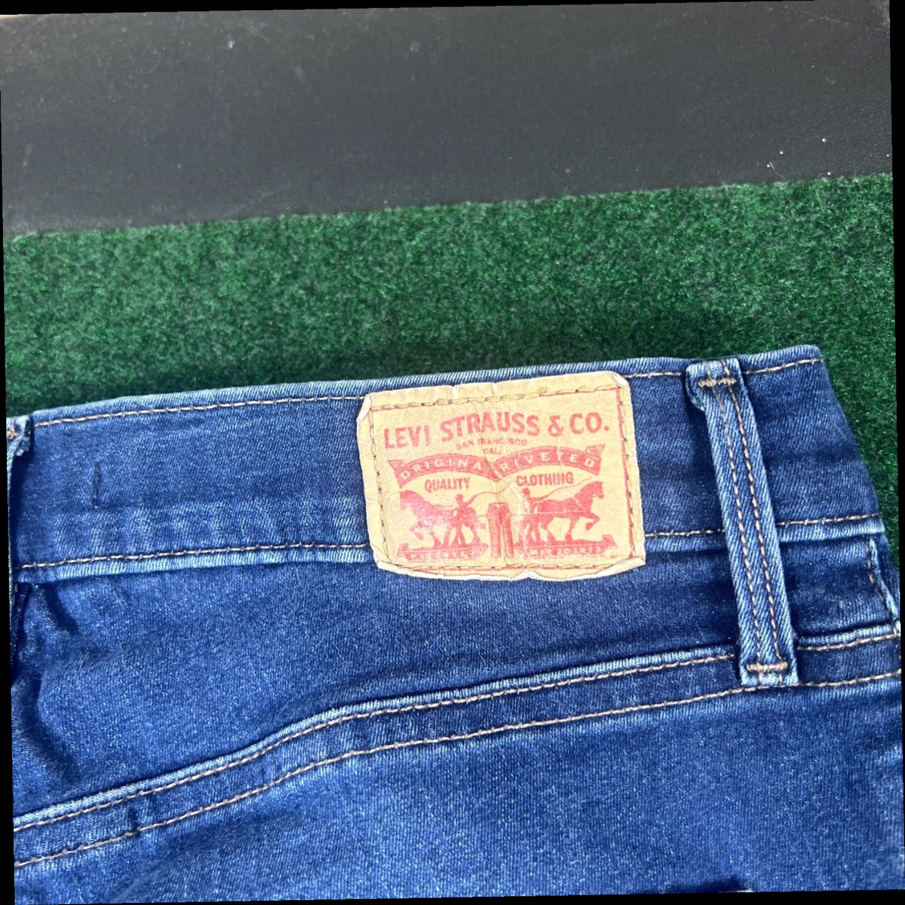 Levi's Levis Mid Rise Skinny Women Sz 29 Measures 28x29 Stretch Denim Blue Jeans Size 29" - 3 Thumbnail