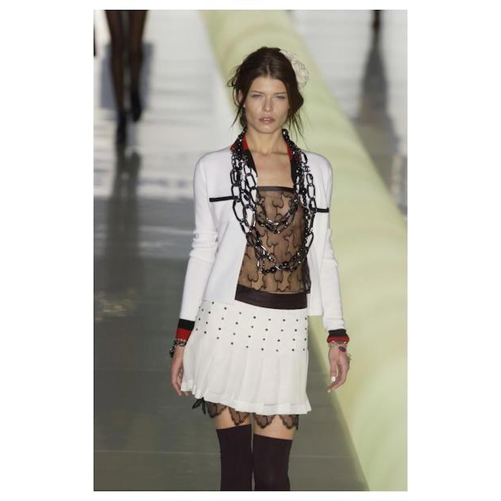 Chanel Chanel SS2003 Runway Silk Lace Skirt Look 43 Karl Lagerfeld Size 27" / US 4 / IT 40 - 9 Thumbnail