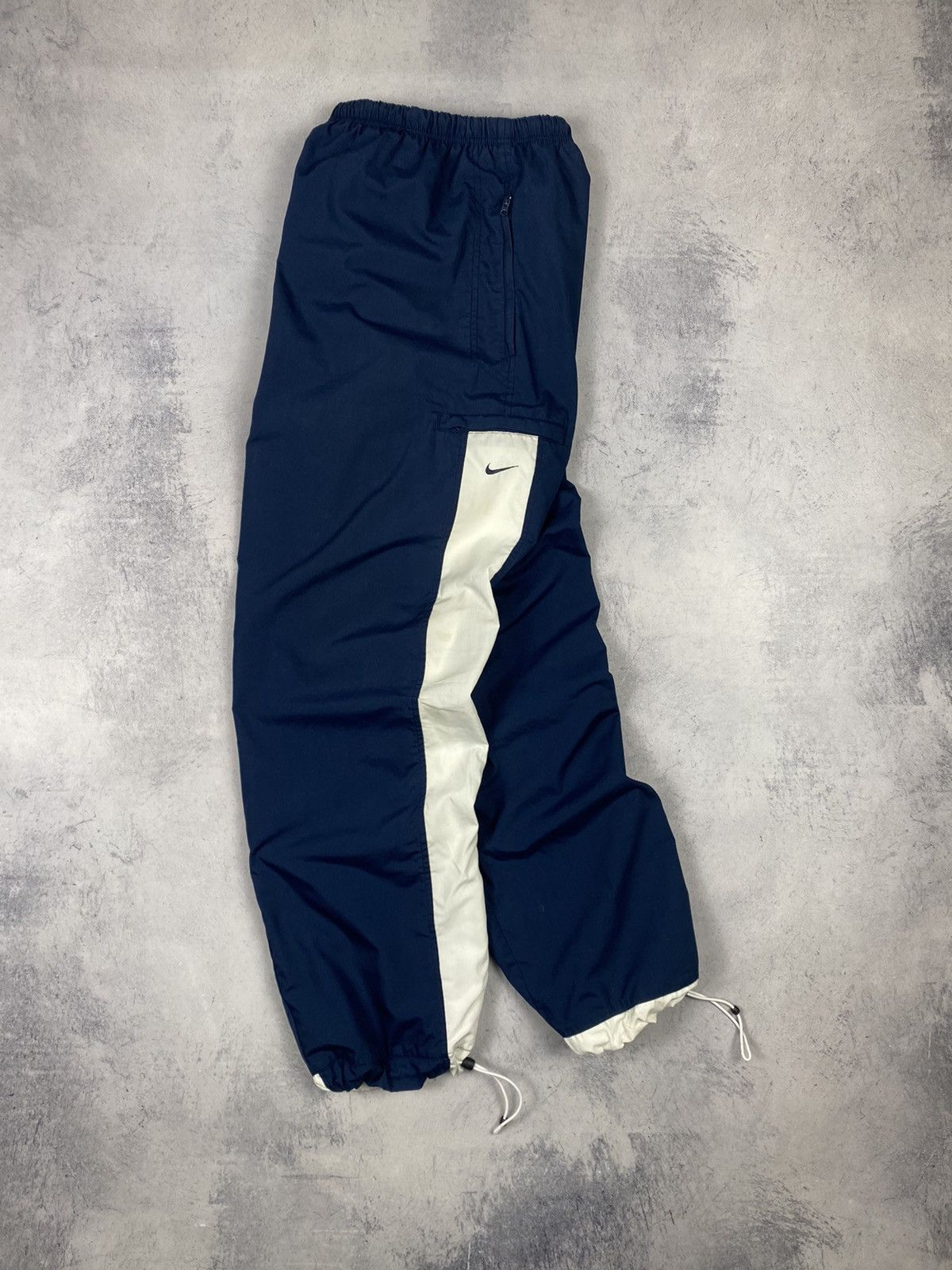 Nike × Vintage Vintage 00s Nike Swoosh Drill Joggers Baggy Nylon Y2K Pants Size US 35 - 3 Thumbnail