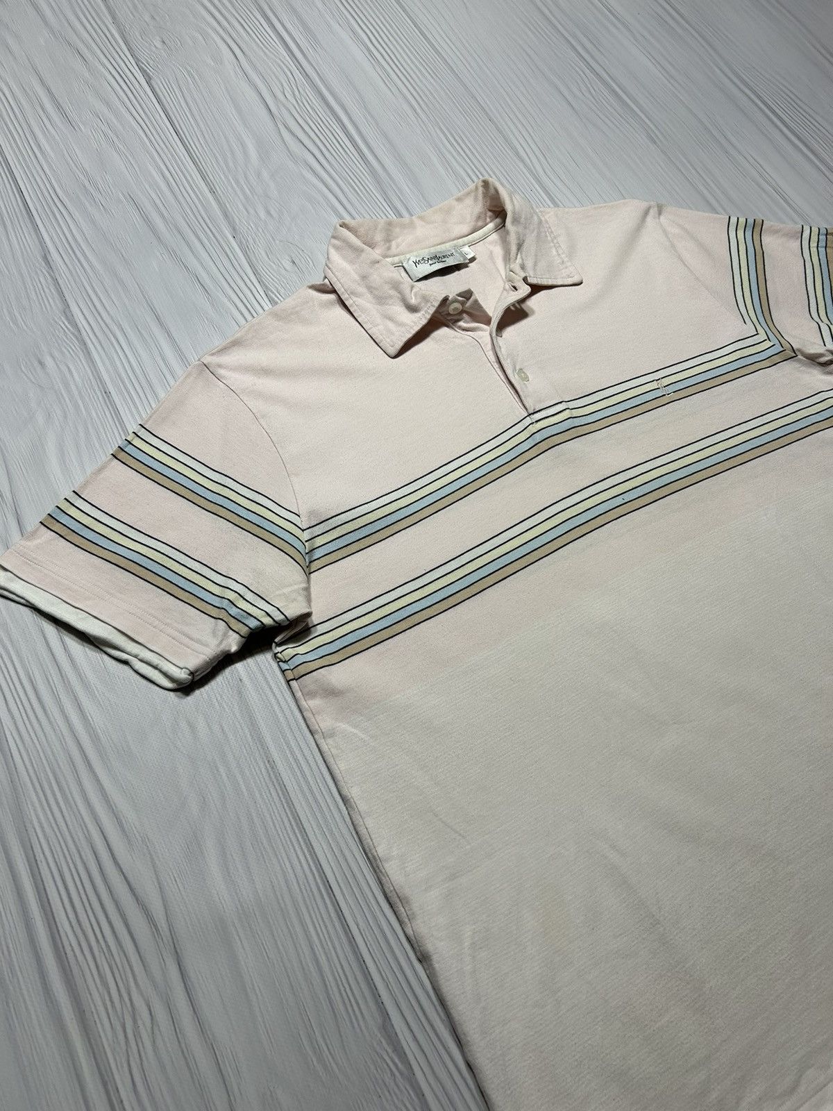 Yves Saint Laurent YSL Yves Saint Laurent Striped Polo Size US L / EU 52-54 / 3 - 3 Thumbnail