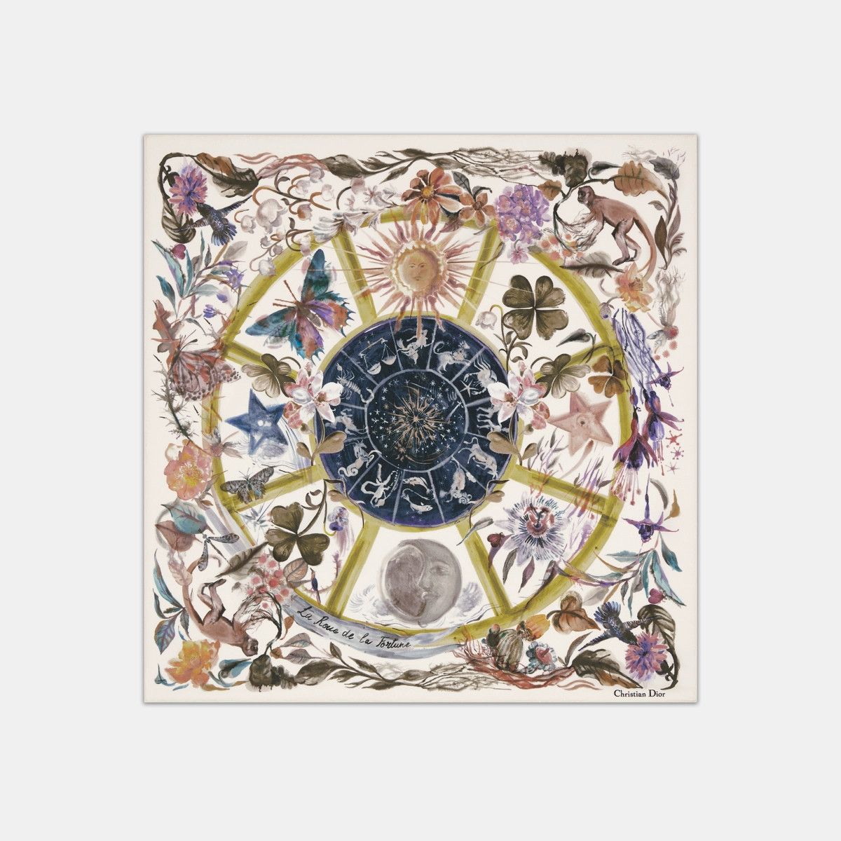 Dior o1bcso1str0226 Size:OS/Tarot 70 Square Scarf in Multicolor Size ONE SIZE - 2 Thumbnail