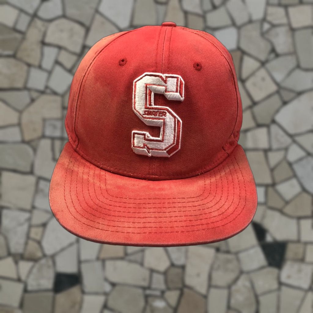 Starter VINTAGE Starter Hat Snap Back Baseball Cap One Size Red Embroidered S Logo Men's Cap Size ONE SIZE - 1 Thumbnail