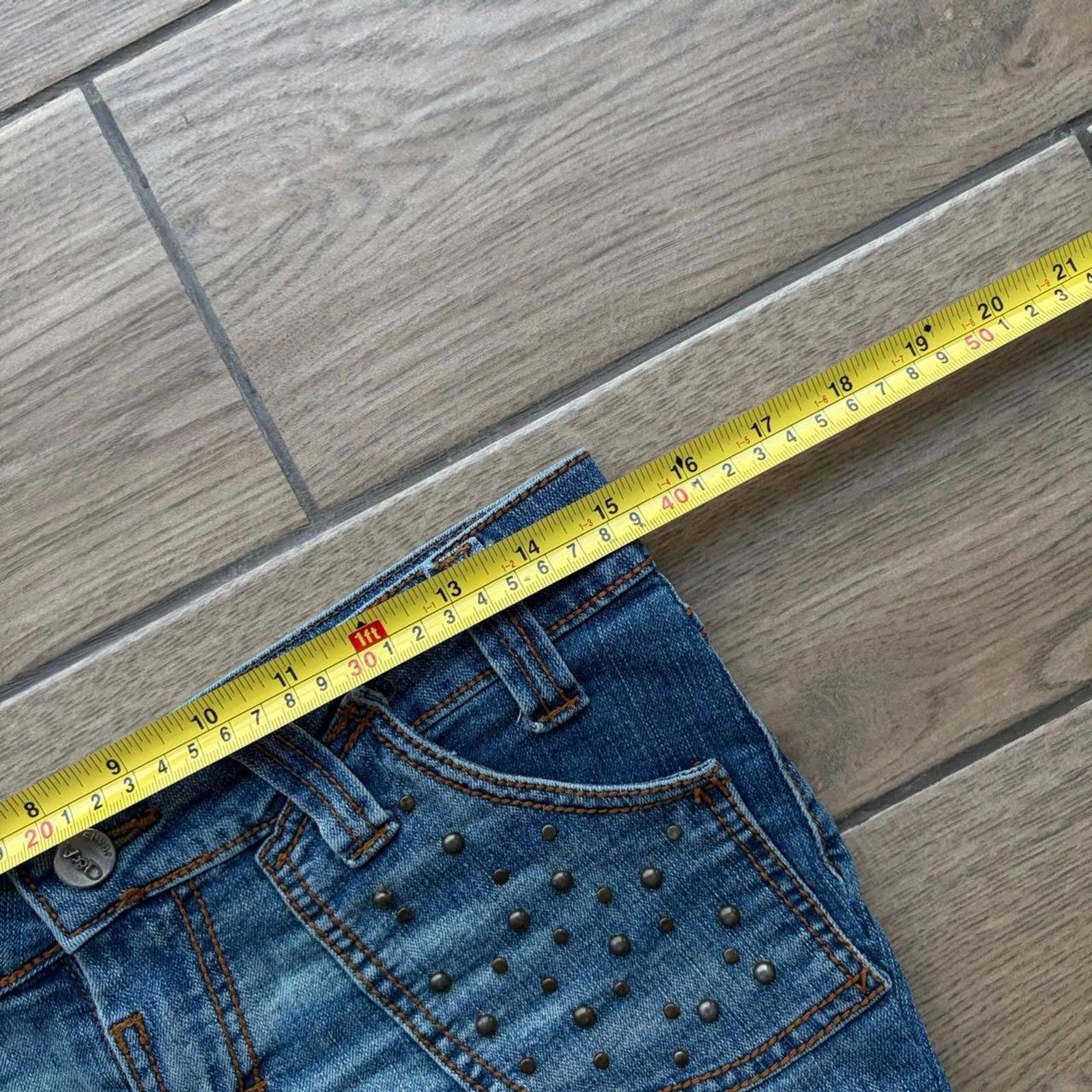Other Y2K Grey Angel Grunge Embellished Mini Denim Skirt Size 30" / US 8 / IT 44 - 7 Thumbnail