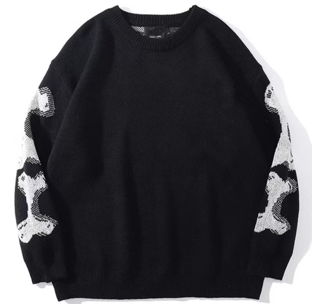 Japanese Brand × PPFM Black colour harajuku skull black colour knitwear sweater Size US XL / EU 56 / 4 - 2 Thumbnail