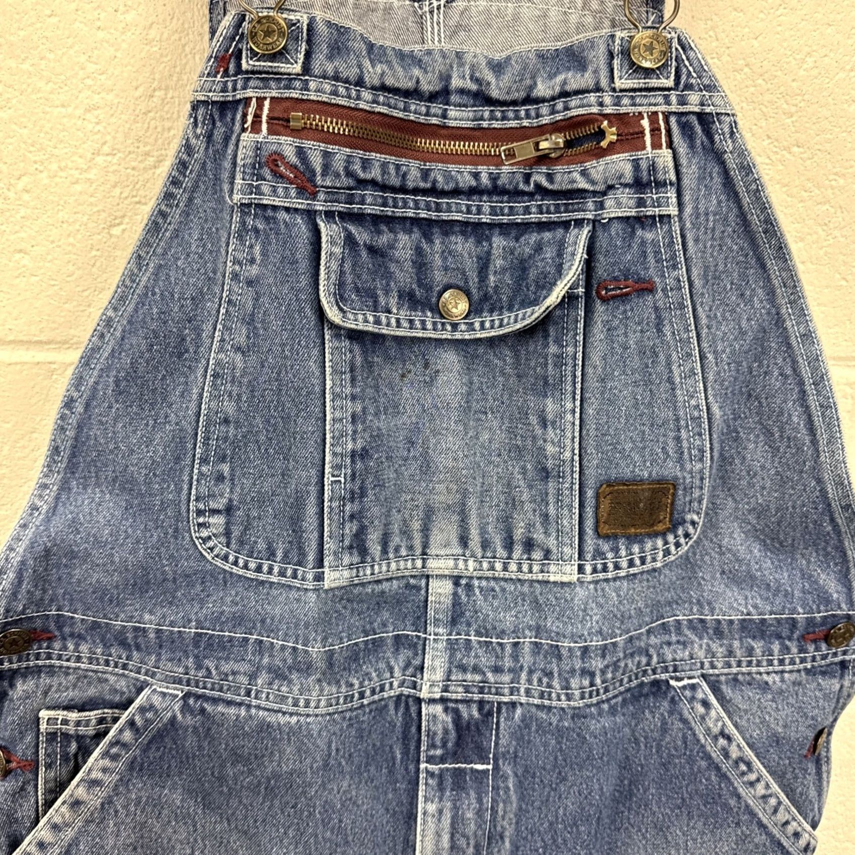 Vintage VINTAGE? No. C.E. Schmidt Bib Overalls Mens 34x30 Blue Denim Carpenter Workwear Utility Shirt Pants Jeans 5-Pocket Design Workwear Grunge 90s Mens Size US 34 / EU 50 - 6 Thumbnail