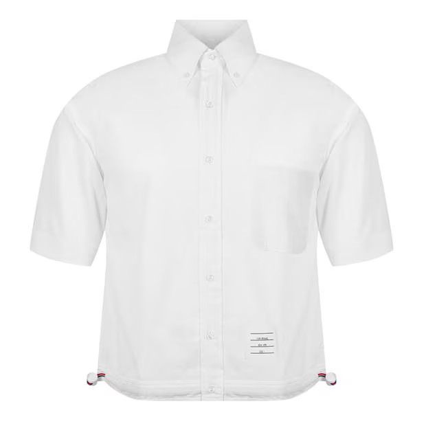 Thom Browne o1g2r1mq0724 Short Sleeve Shirt in White Size US L / EU 52-54 / 3 - 1 Thumbnail