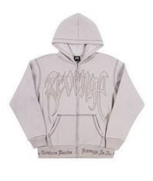 image of Revenge Contrast Gray Zip Up in Grey, Men's (Size Small)