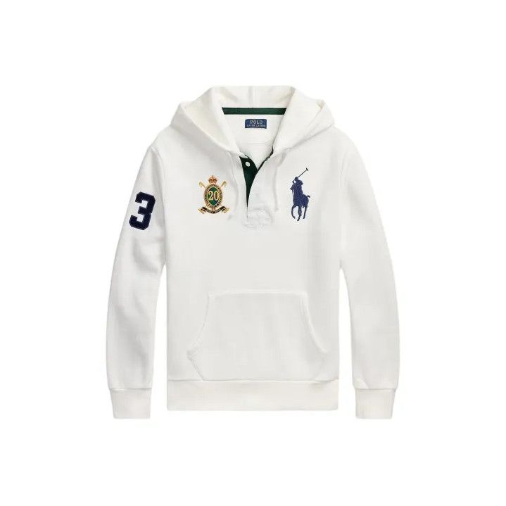 トップス RalphLauren big pony zip up hoodie white Polo Ralph Lauren Boys White Big Pony Logo Terry Lined Full Zip