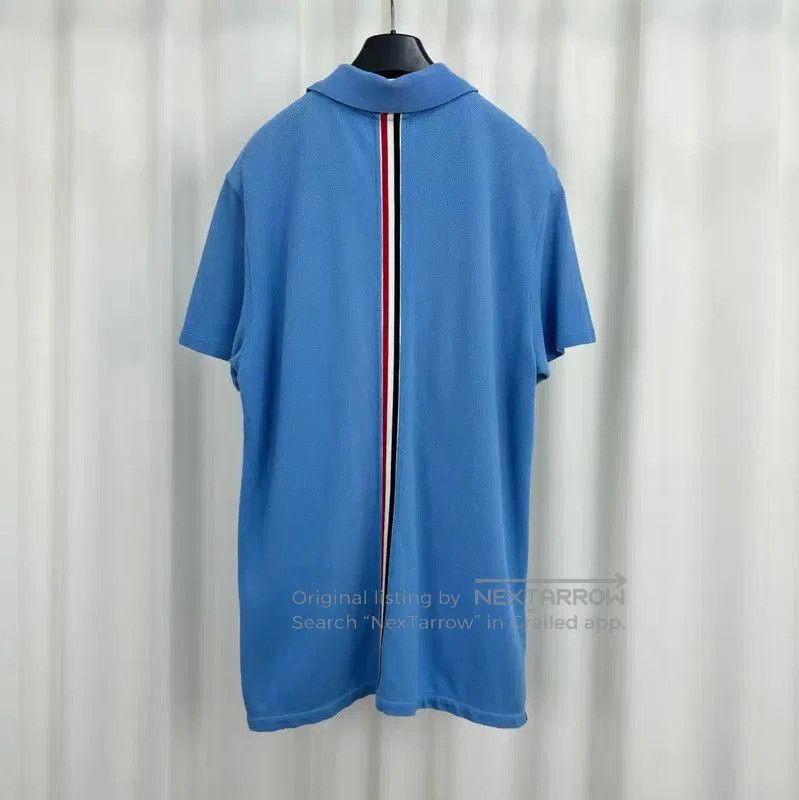 Thom Browne Thom Browne Blue Cotton Striped Polo Shirt . Size US L / EU 52-54 / 3 - 2 Thumbnail