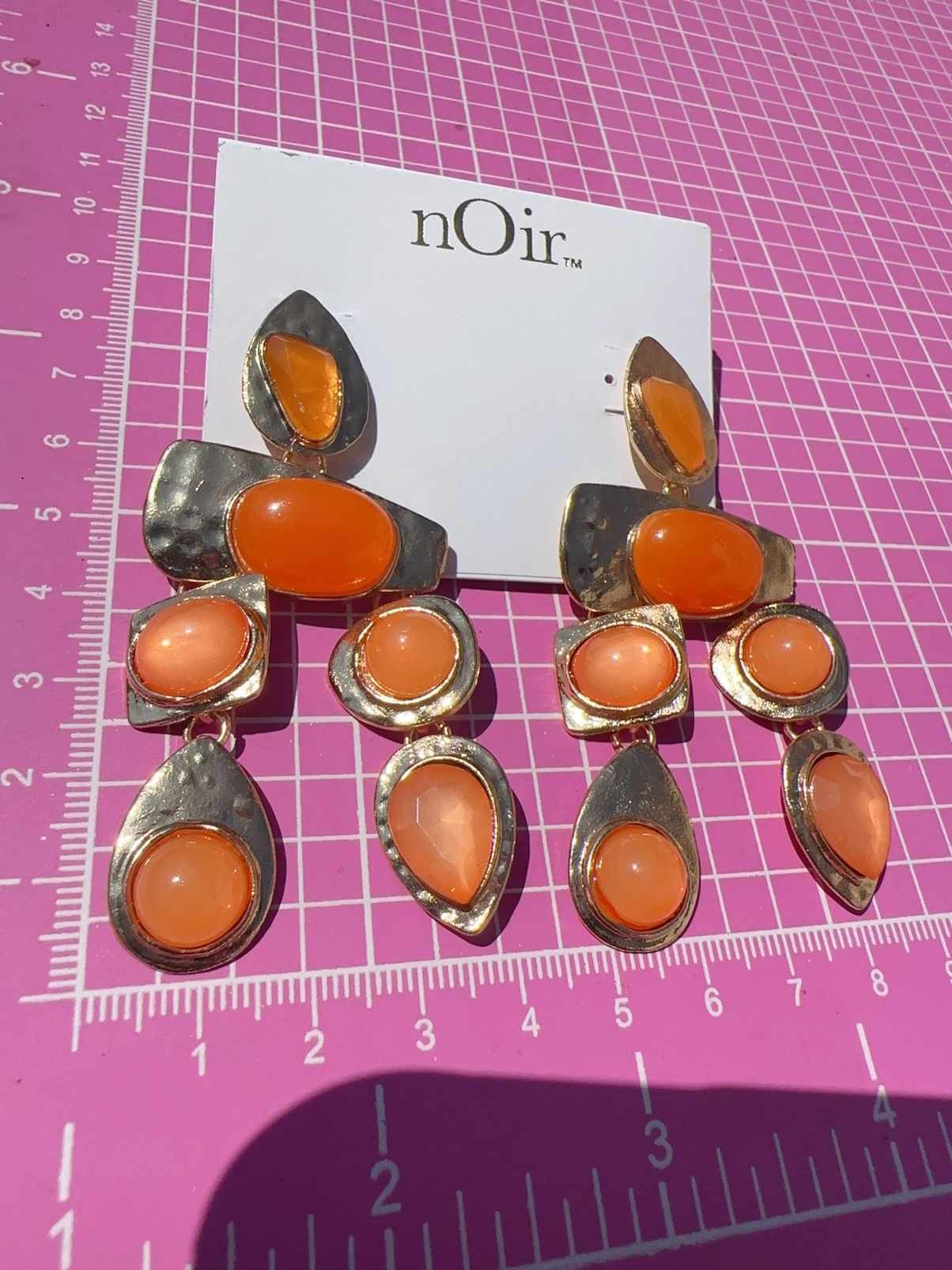Designer Noir gold tone orange beads tassel drop earrings Size ONE SIZE - 3 Thumbnail