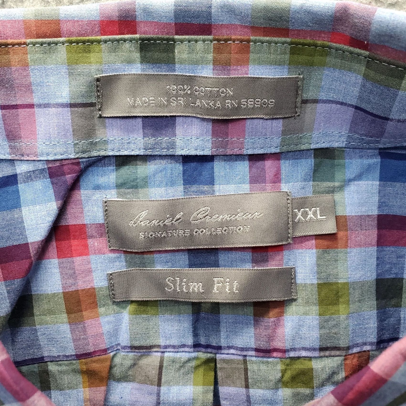Cremieux Daniel Cremieux Shirt Mens XXL Multicolor Check Slim Fit Long Sleeve Button Down Size US XXL / EU 58 / 5 - 5 Thumbnail