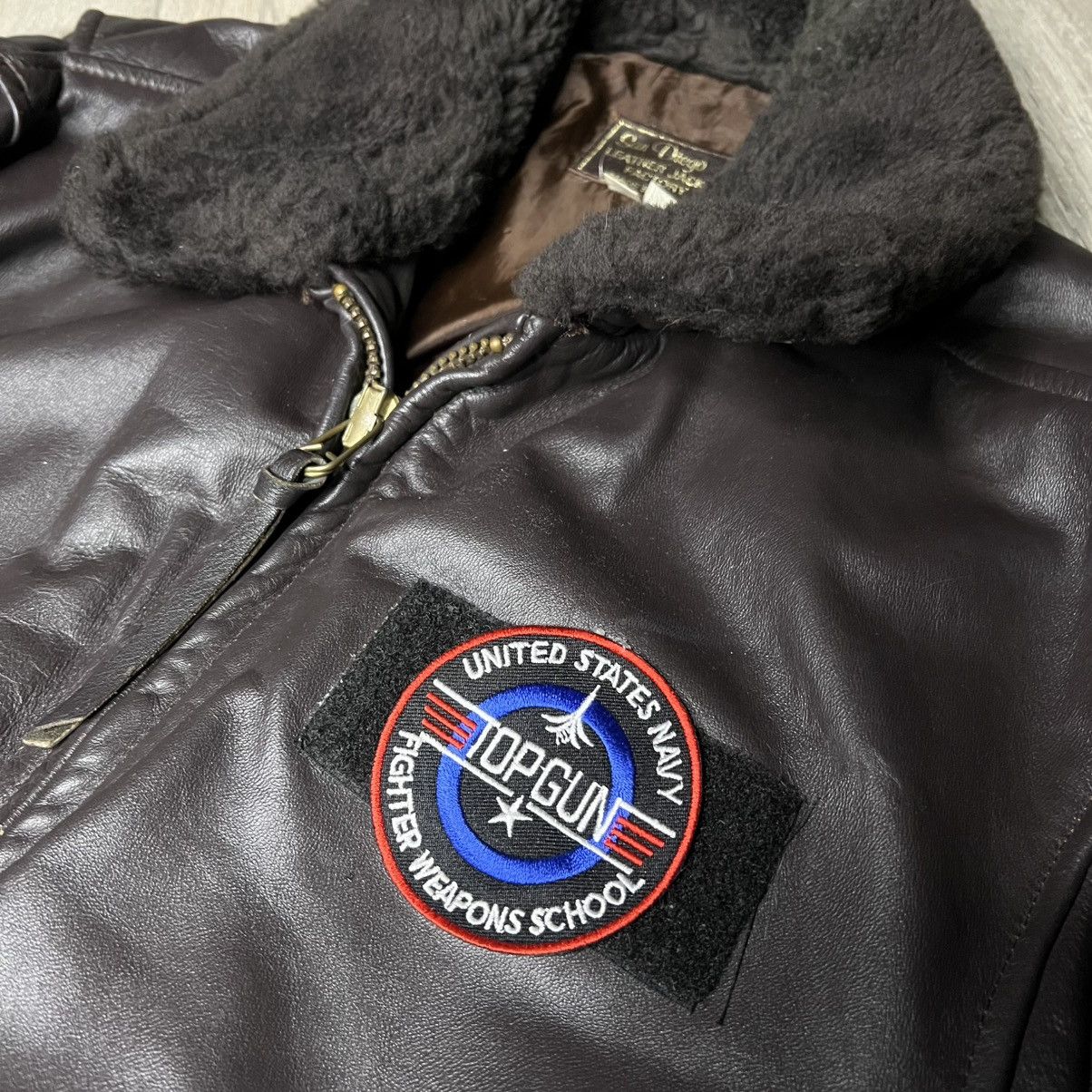 Other × Vintage Top Gun Navy Leather jacket Size US L / EU 52-54 / 3 - 2 Thumbnail