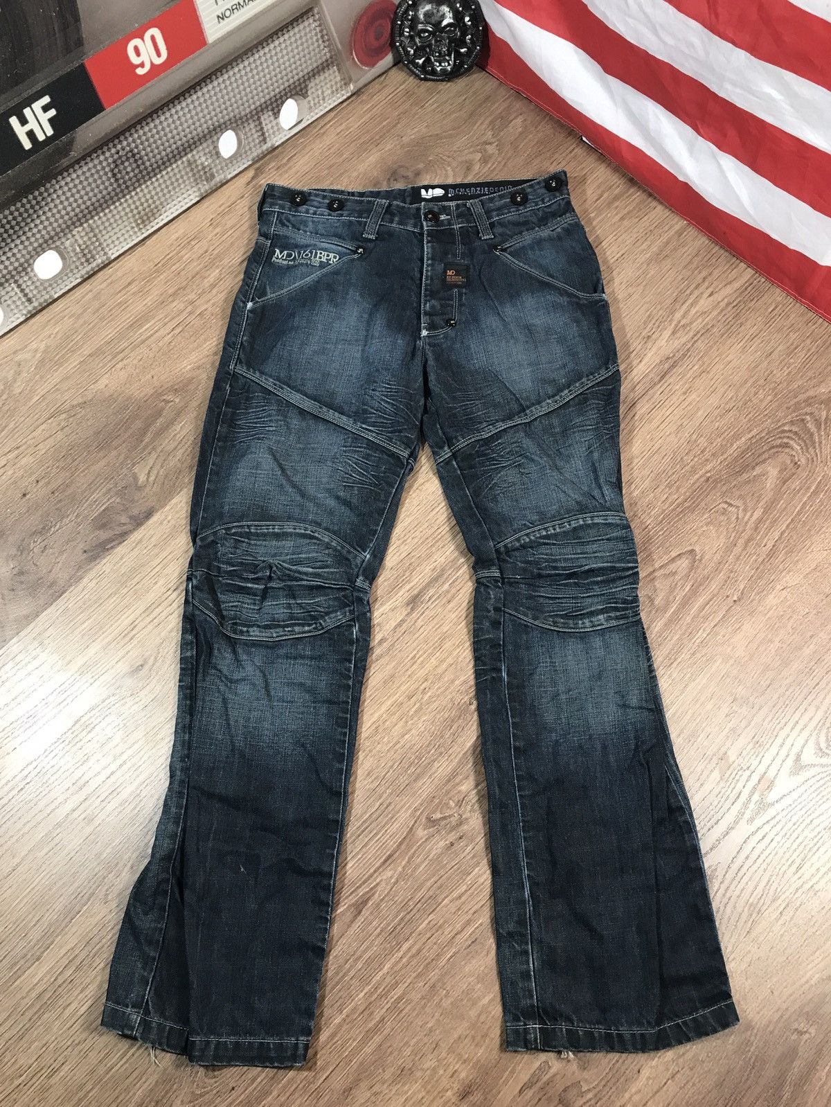 Japanese Brand × Vintage Vintage Double Knee Distressed Denim Pants Size US 30 / EU 46 - 1 Thumbnail