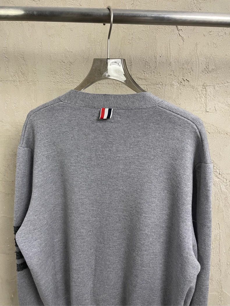 Thom Browne Thom Browne Gray four-striped wool cardigan jacket 2505-Nex Size US L / EU 52-54 / 3 - 4 Thumbnail