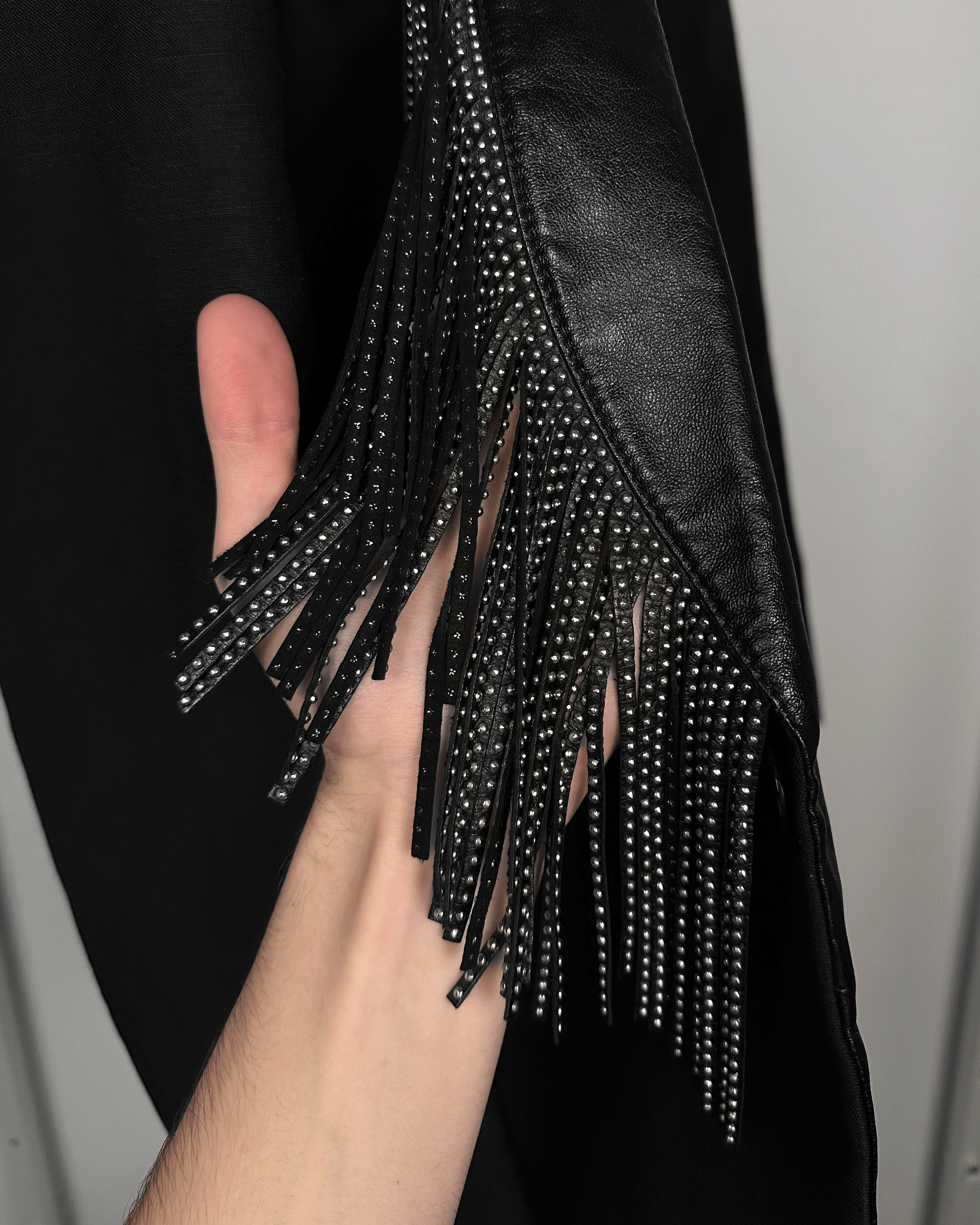 Saint Laurent Paris Saint Laurent Leather Collar Fringe Blazer Size US M / EU 48-50 / 2 - 6 Thumbnail