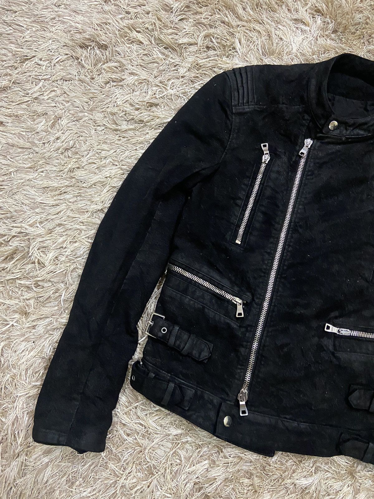 Balmain Balmain Double Collar Zipped Bondage Suede Jacket Size US M / EU 48-50 / 2 - 2 Thumbnail
