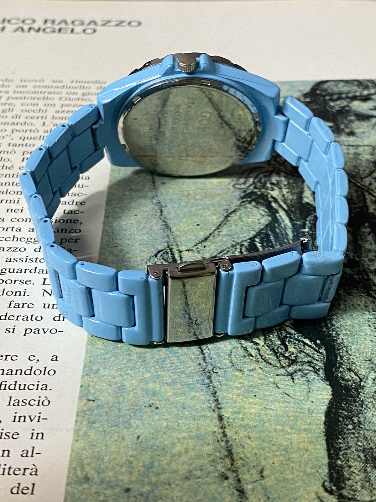 Japanese Brand × Jewelry × Vintage Goldias Blue Quartz Watch Rhinestones Size ONE SIZE - 8 Thumbnail