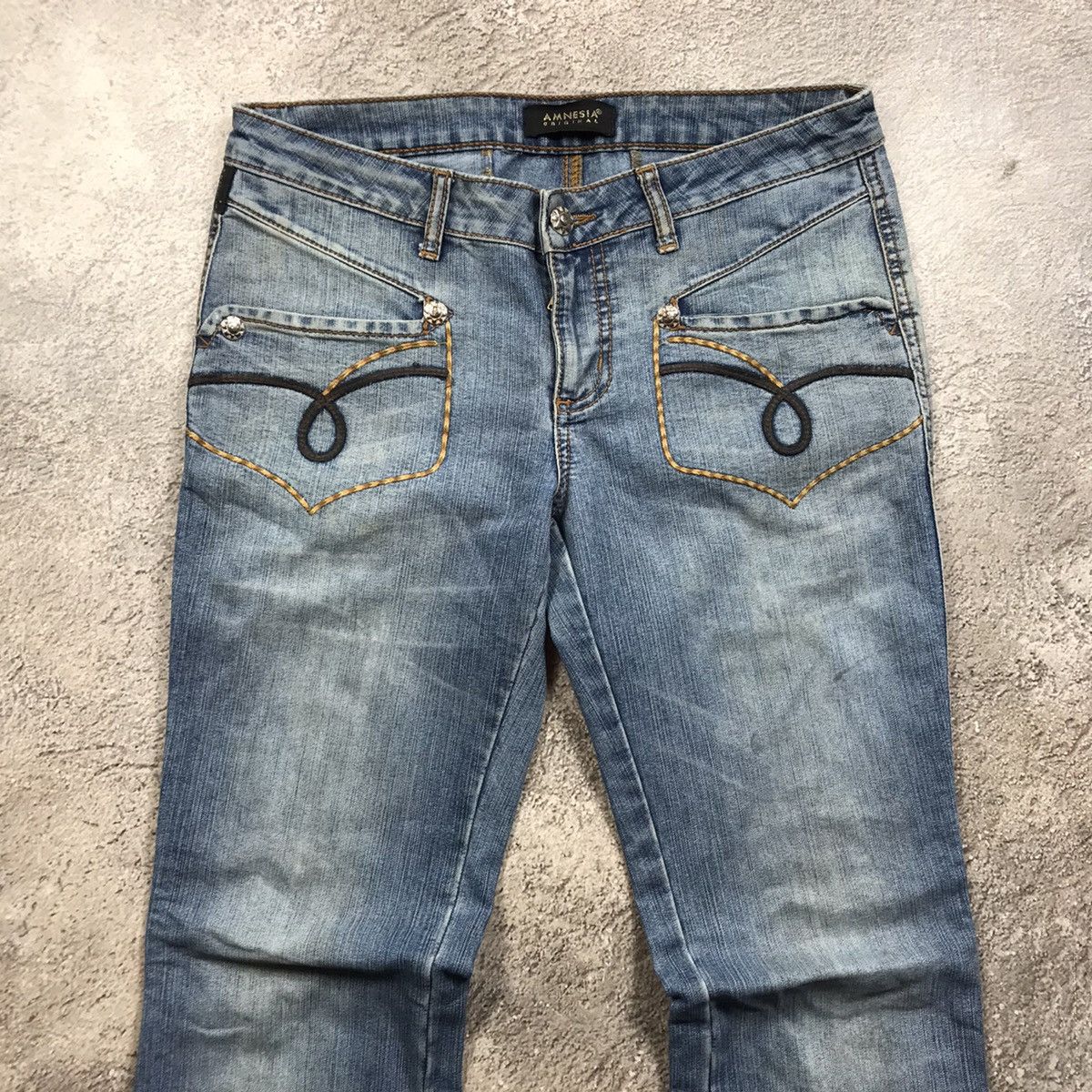 Vintage Vintage Y2K Distressed Flared Jeans Grunge Skate Baggy 29 Size 29" - 3 Thumbnail