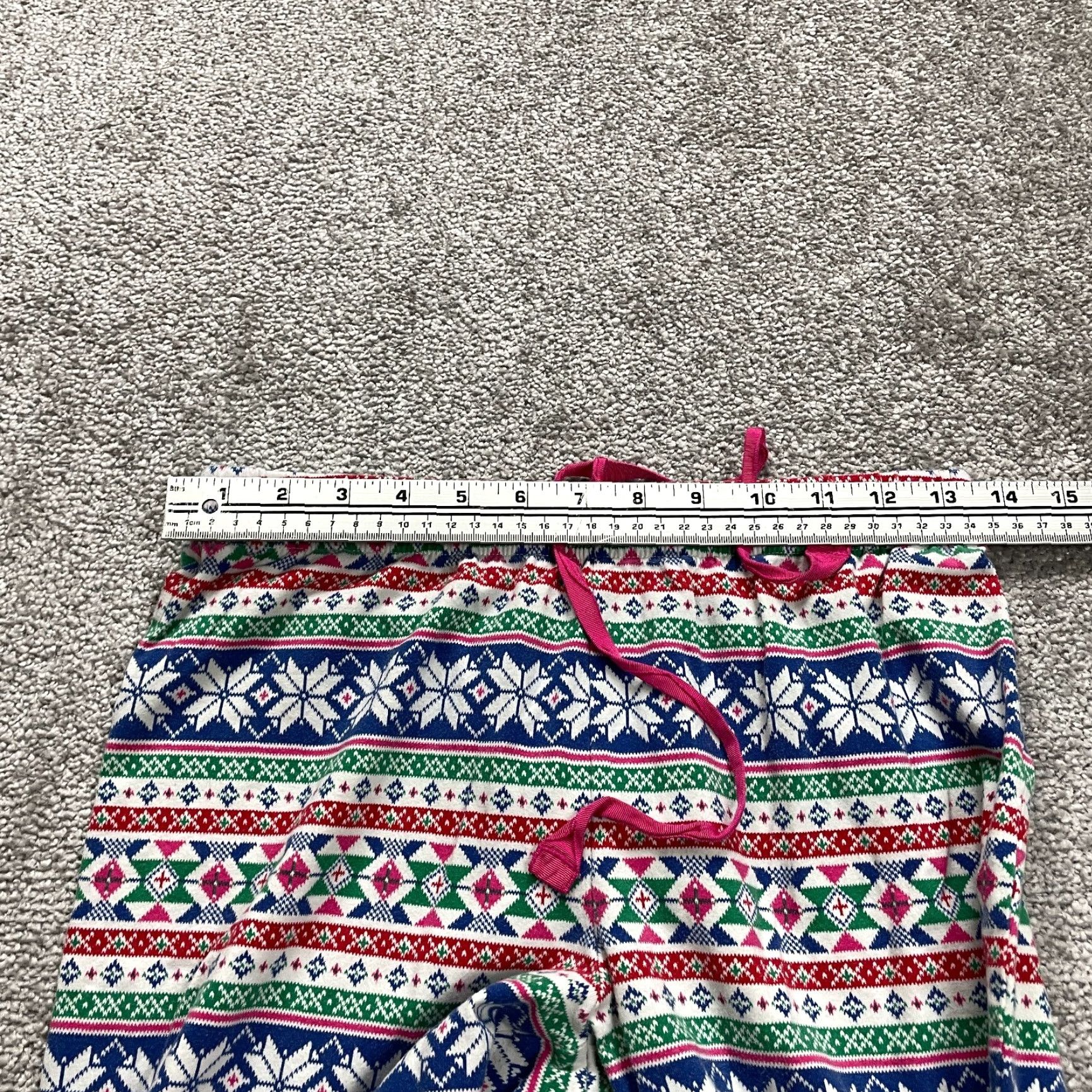 Lands' End Lands' End Pajama Pants Women XXS Multicolor Snow Flakes Holiday Knit Drawstring Elastic Womens Size 36" / US 14 / IT 50 - 7 Thumbnail