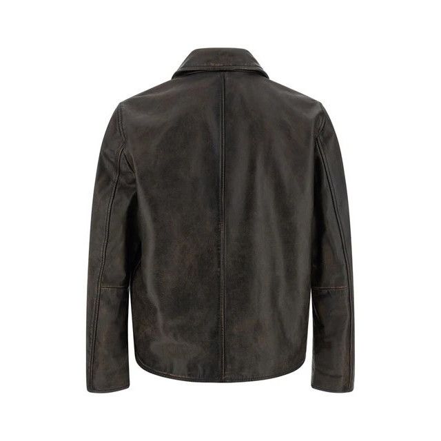 Diesel DIESEL L-Amar-Wrd Brown Leather Jacket New & Authentic (Men' Size US XL / EU 56 / 4 - 2 Thumbnail