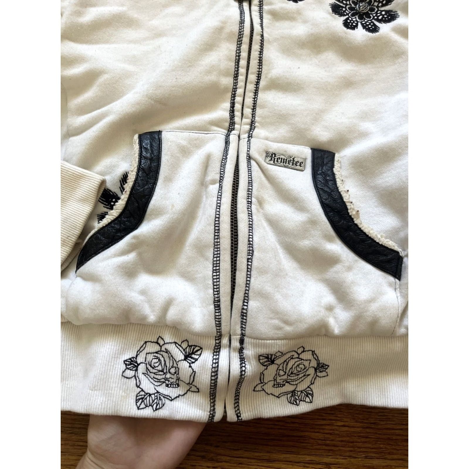 Affliction VINTAGE Remetee by Affliction Hoodie Women Size S Full Zip White Size S / US 4 / IT 40 - 2 Thumbnail