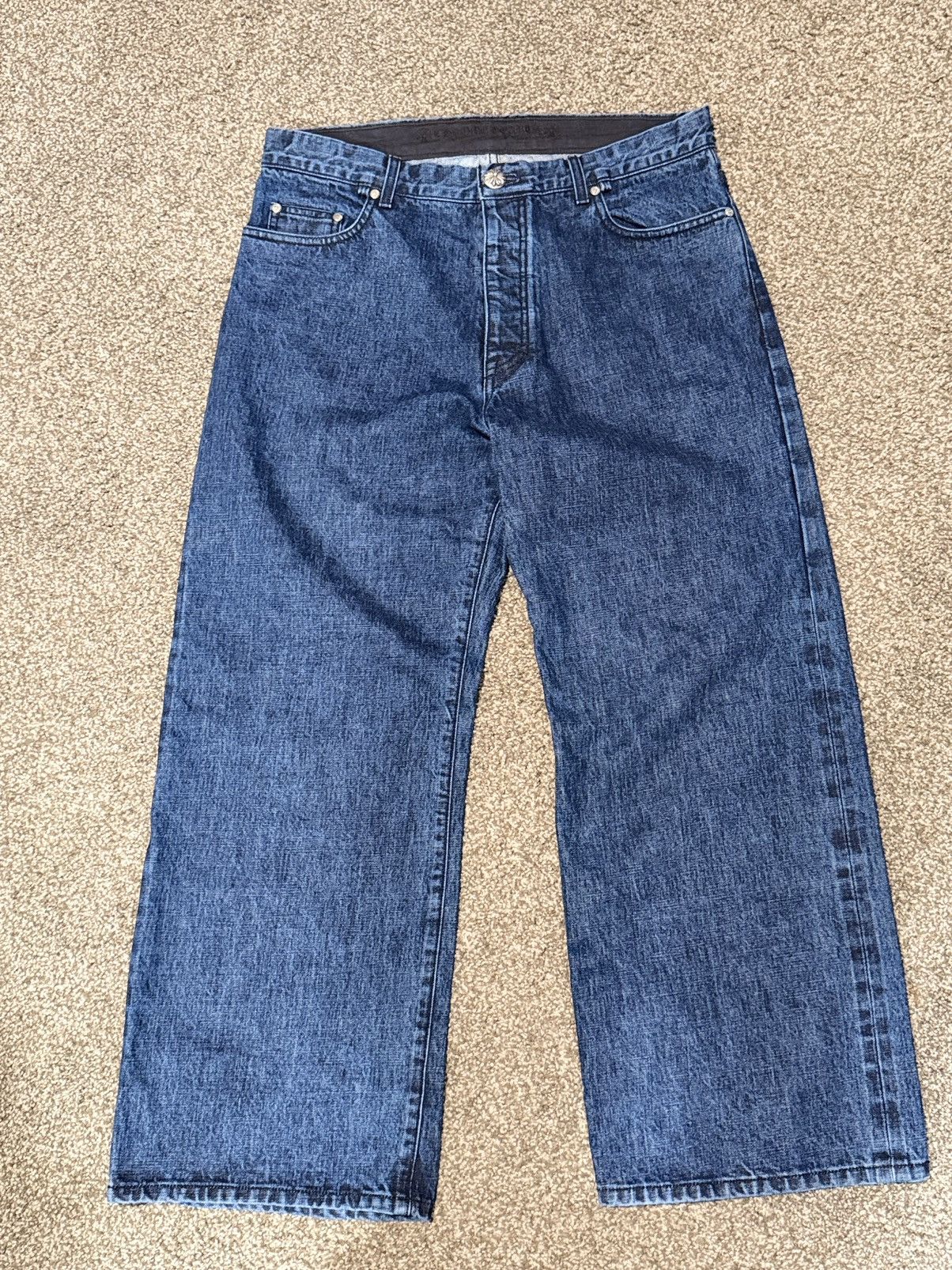 Chrome Hearts Chrome Hearts “KS” Baggy Selvedge Jeans sz 34 NEW