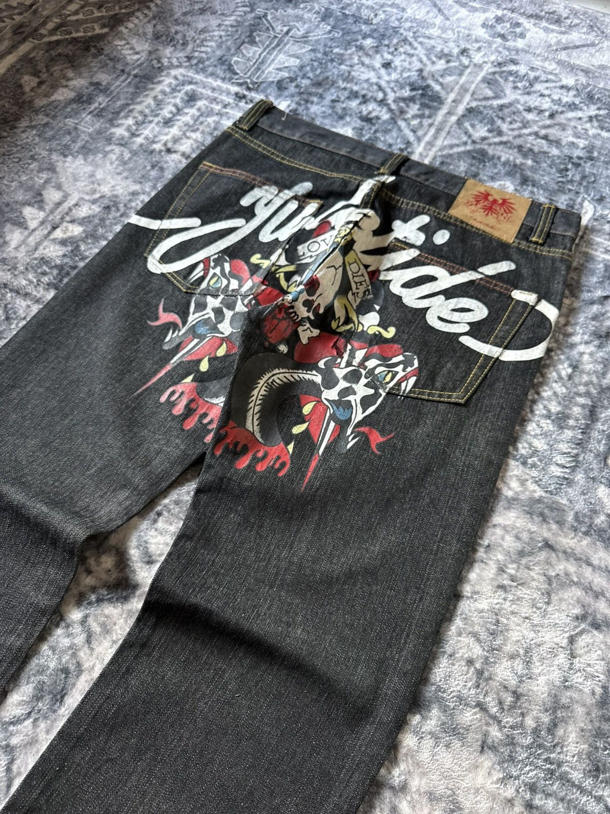 Japanese Brand Yuletide & Jubilation Skull Snake Tattoo Y2K Jeans Size US 32 / EU 48 - 5 Thumbnail