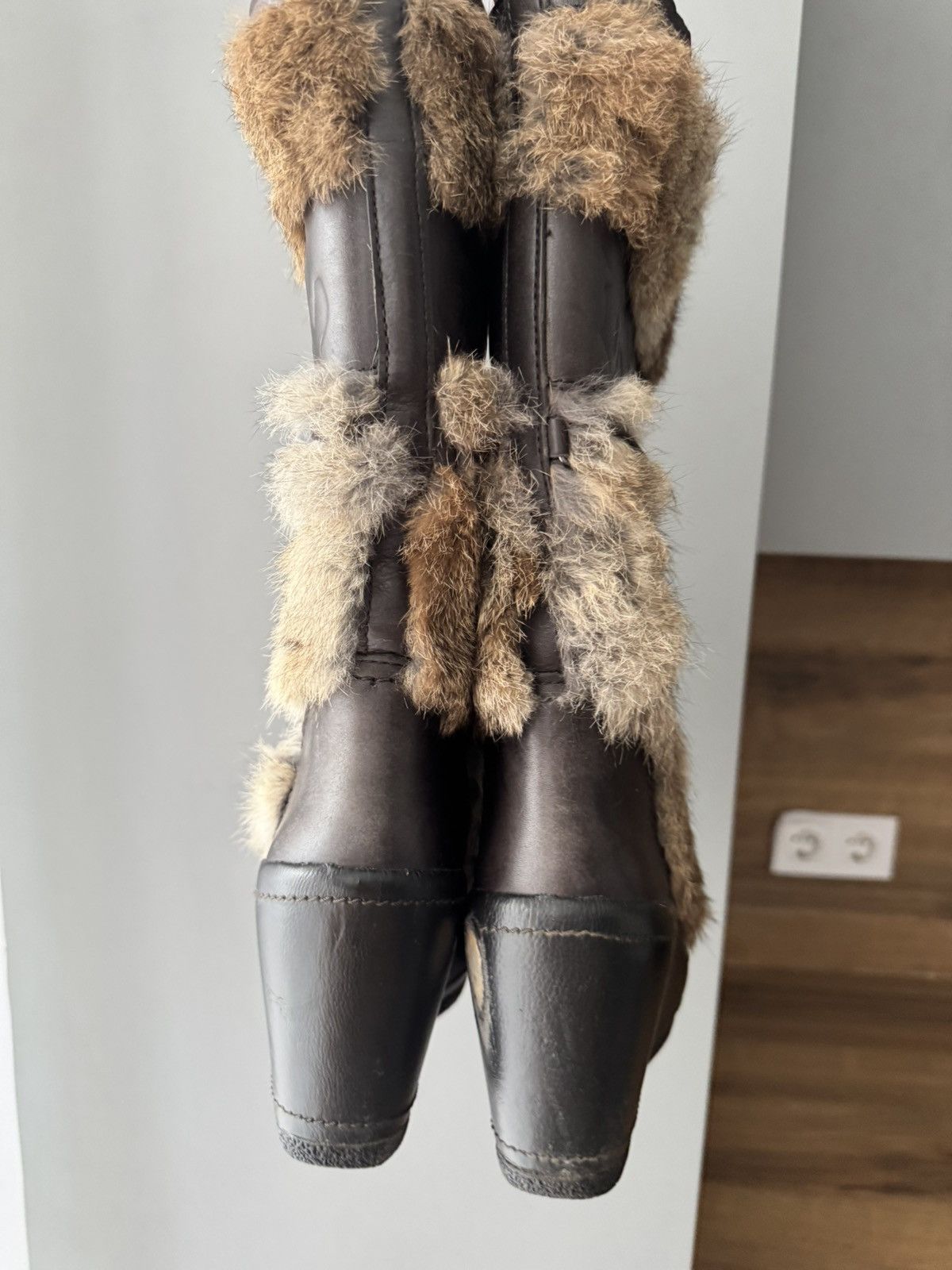 ASH 2000S ASH REAL RABBIT FUR BELTED BOOTS Size US 6 / IT 36 - 4 Thumbnail
