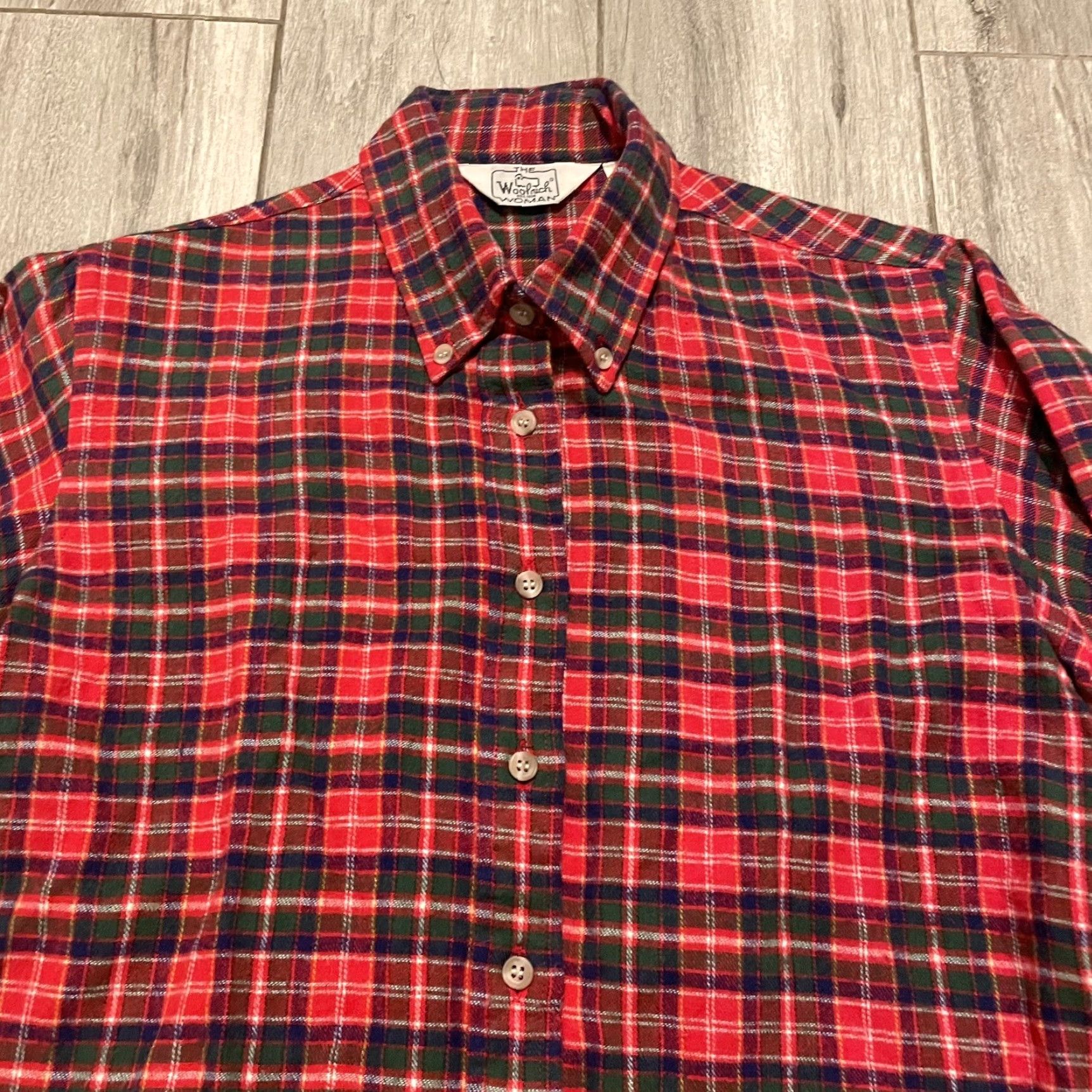 Vintage VINTAGE Woolrich Woman Button Down Shirt Wool Flannel Plaid Red 80s Slim Regular Size 12 Size XL / US 12-14 / IT 48-50 - 5 Thumbnail