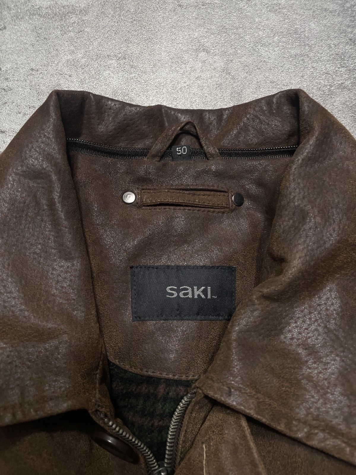 Vintage RARE🔥Vintage Y2K Real Genuine Leather Jacket Sakl Solid Size 3XL / US 20-22 - 5 Thumbnail