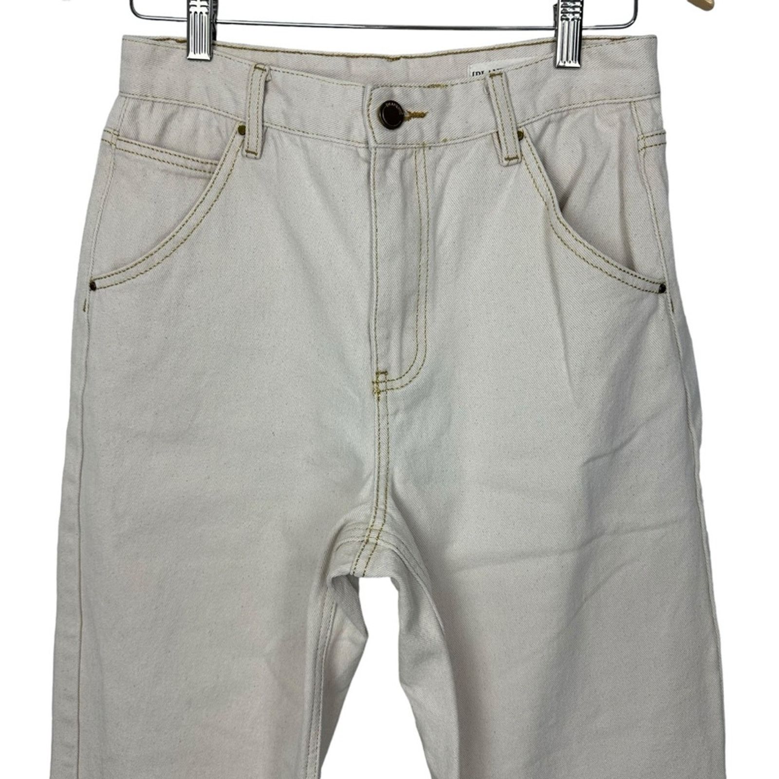 BLANKNYC Blank NYC Ivory Denim High Rise Crop Straight Jeans Sz 28 Size 28" / US 6 / IT 42 - 7 Thumbnail