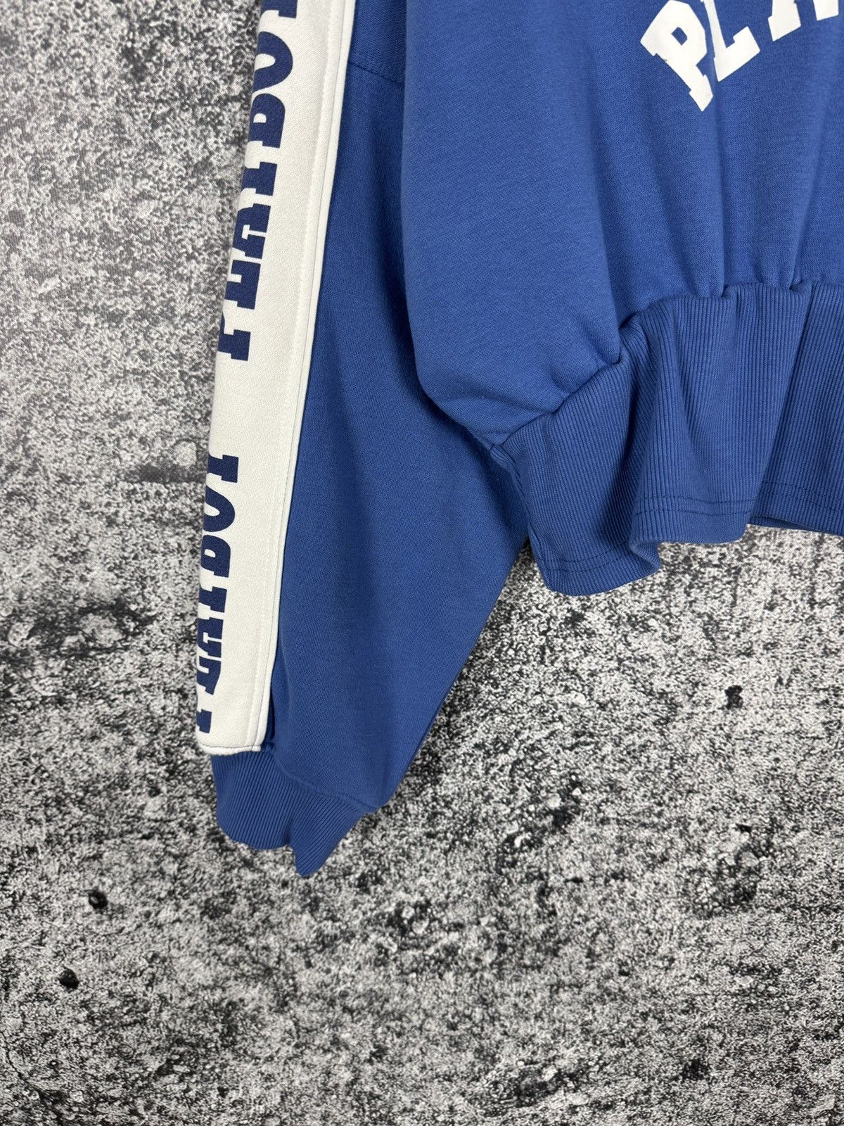 Playboy Playboy Missguided Cropped Sweatshirt Spellout Logo Blue Top Size XL / US 12-14 / IT 48-50 - 4 Thumbnail
