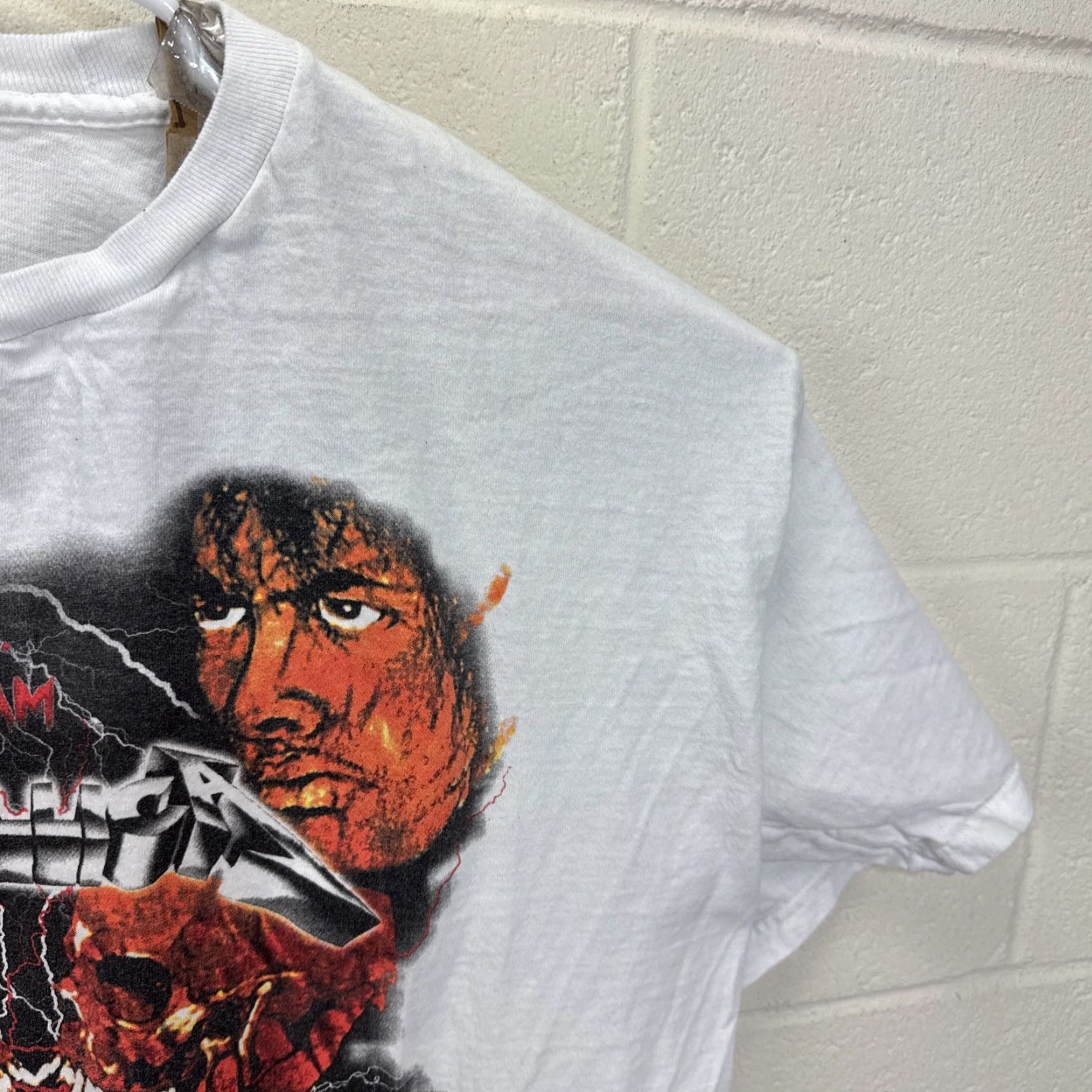 Vintage VINTAGE Metallica T-Shirt XXL White 90s Band Music Graphic Print Tour No Where Else To Roam Mens Boys? Size US XXL / EU 58 / 5 - 7 Thumbnail