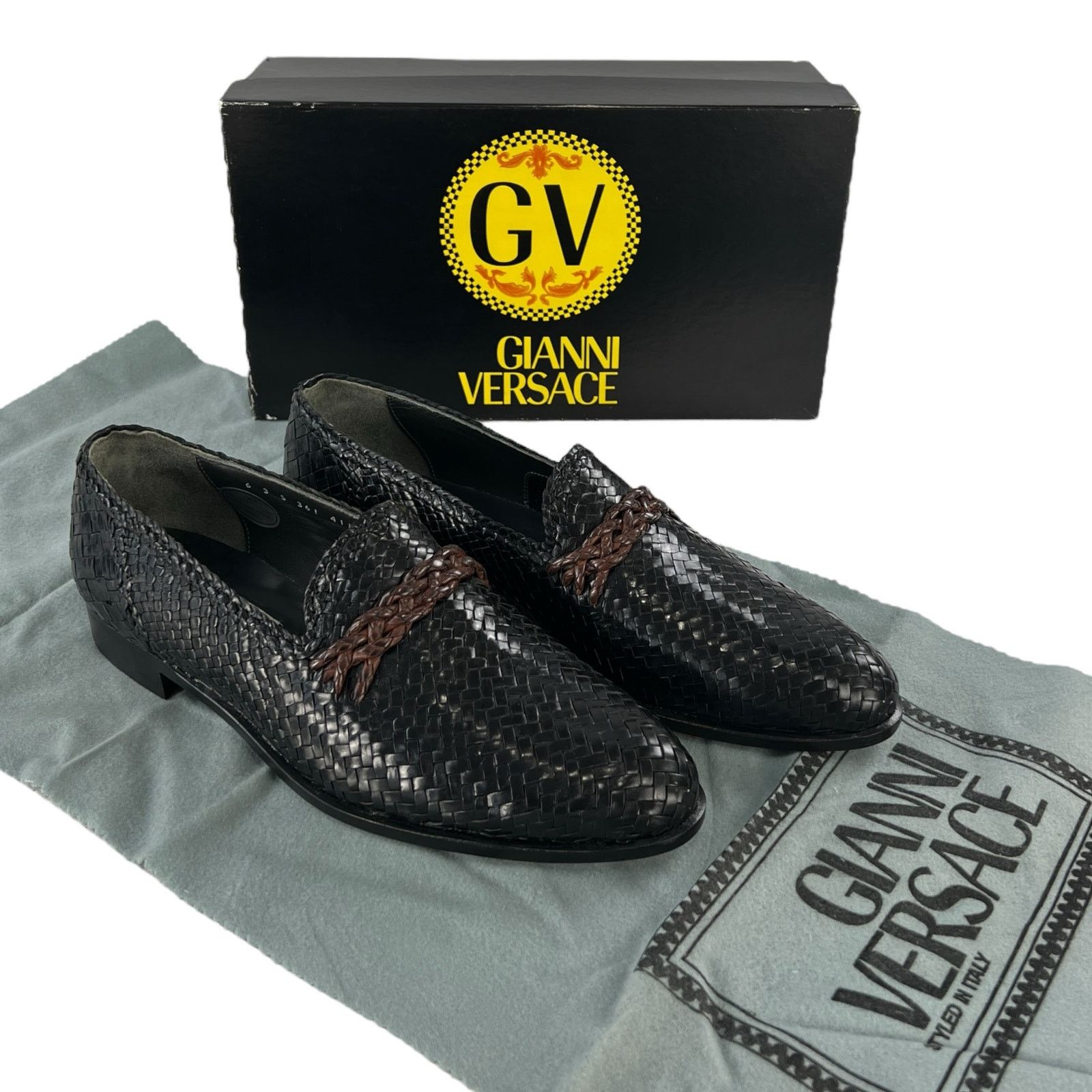 Versace Versace Vintage Leather Woven Loafers Size US 8 / EU 41 - 2 Thumbnail
