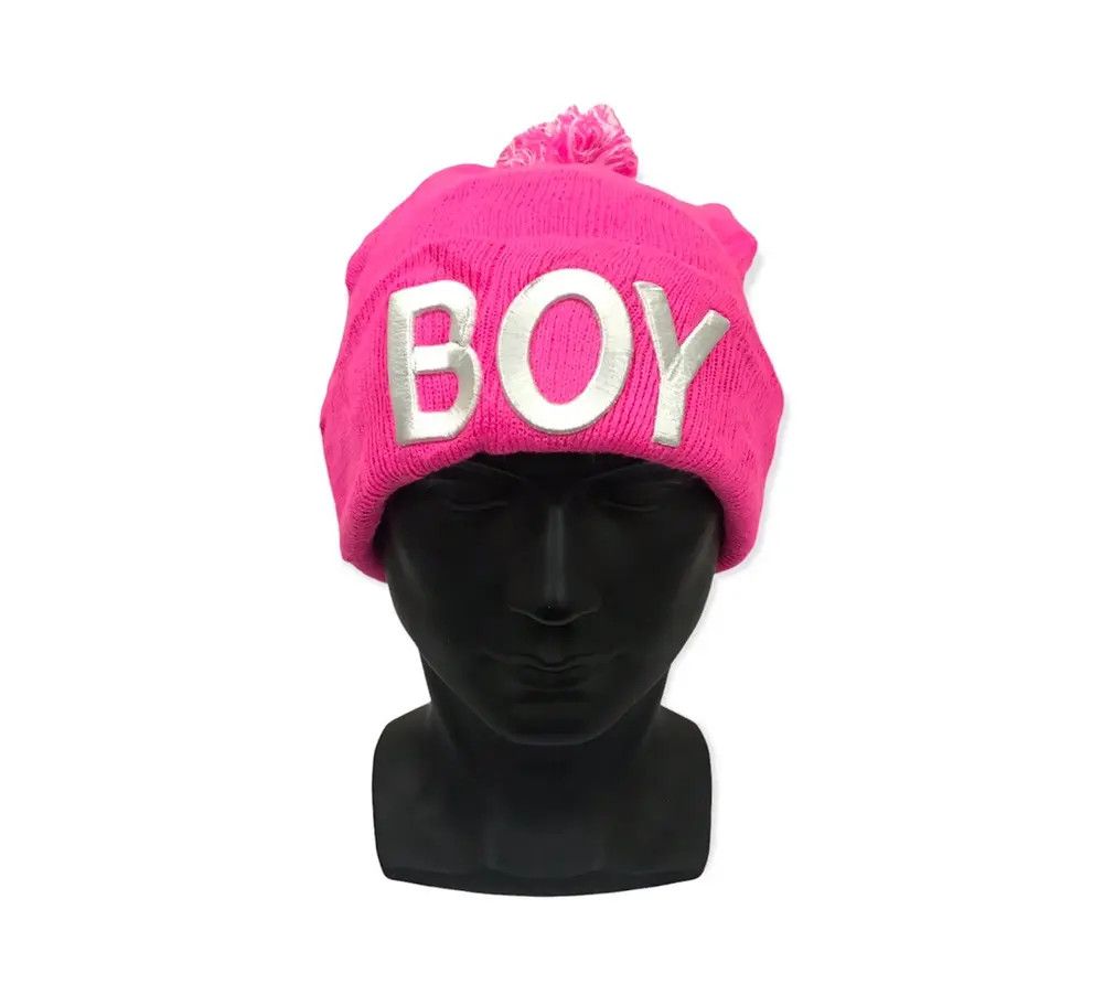 image of Boy Spellout Bobble Beanie Hat, Men's