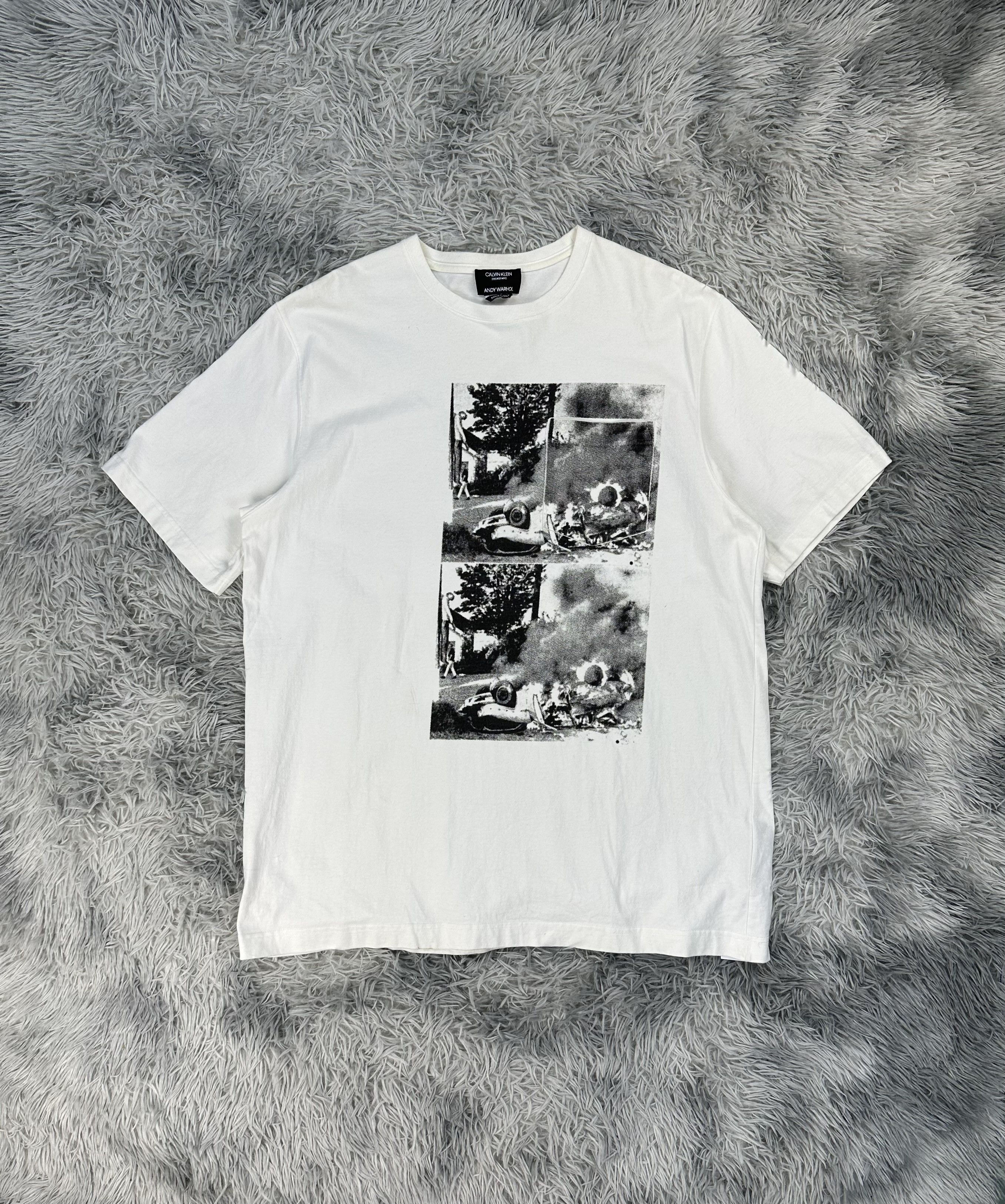 Raf Simons Andy Warhol x Calvin Klein (Raf Simons) Car Crash Pocket Tee ...