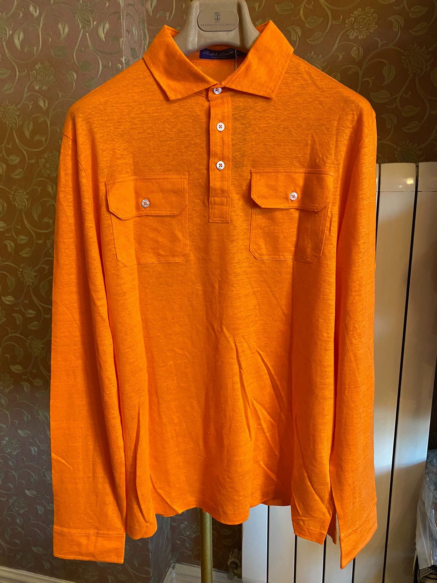 Ralph Lauren RALPH LAUREN Purple Label 100% Linen LS Polo Size US L / EU 52-54 / 3 - 1 Thumbnail